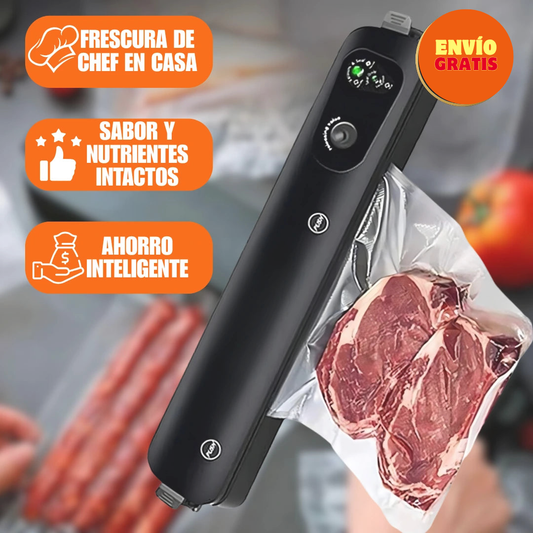 Selladora de Alimentos al Vacío (10 Bolsas Reutilizables Gratis)