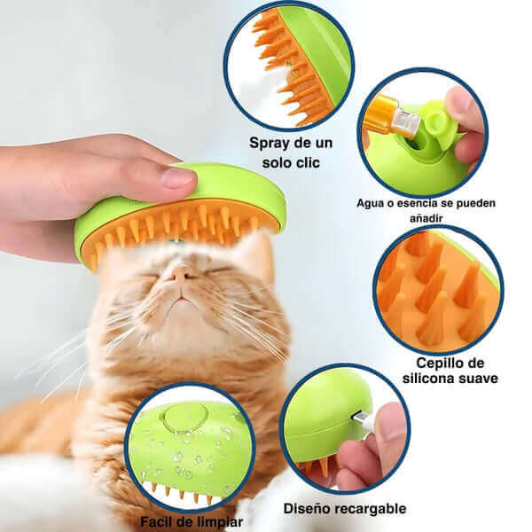 Cepillo a Vapor para tu Mascota 3 en 1